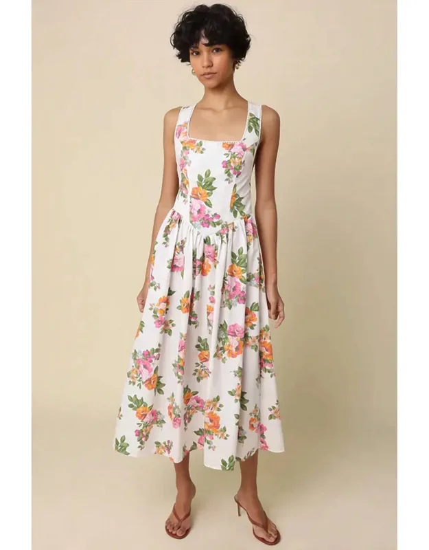Floral Cross-back Maxi Dress