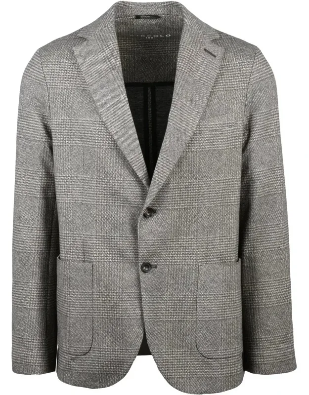 Checkered Cotton Stretch Jacket