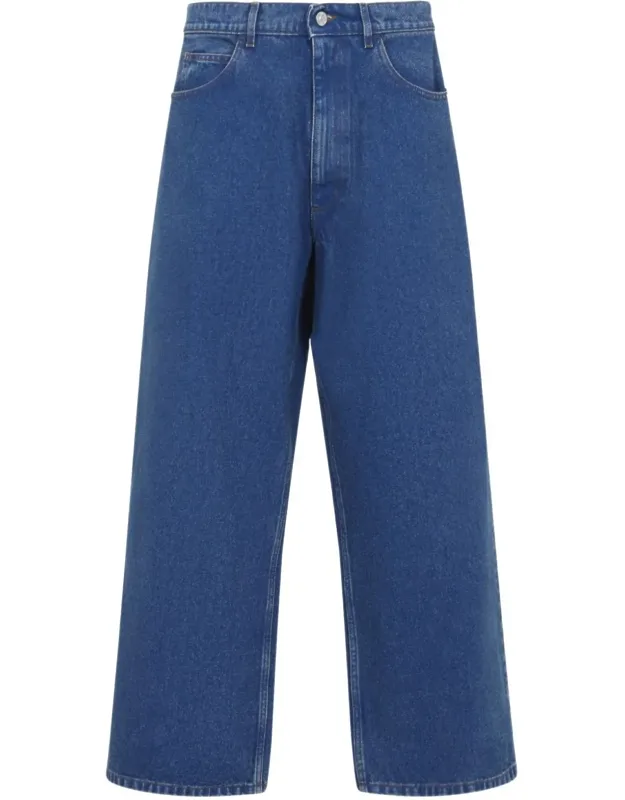 High-waisted Wide-leg Denim Jeans