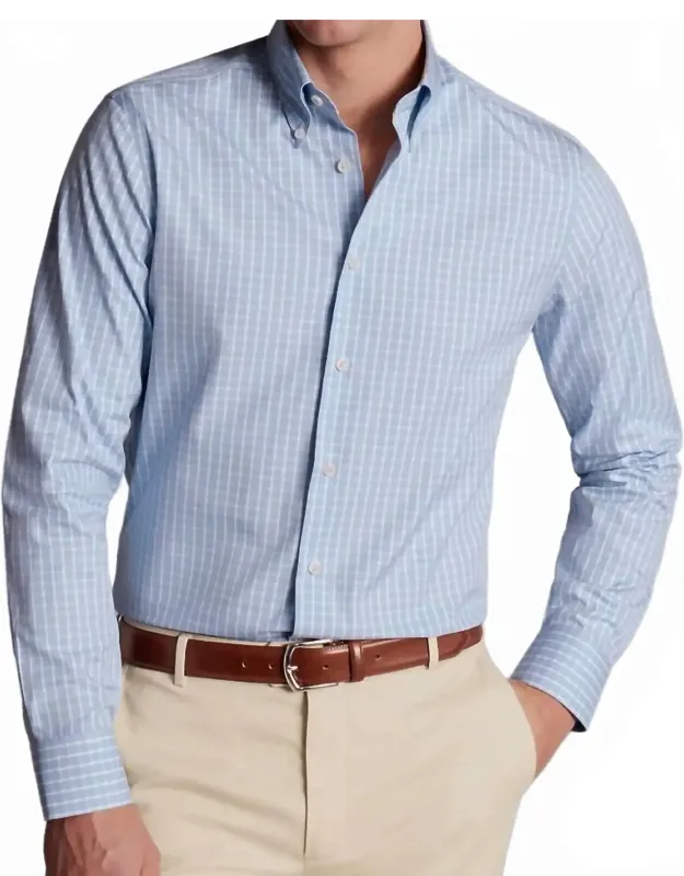 Non-iron Stretch Windowpane Check Shirt