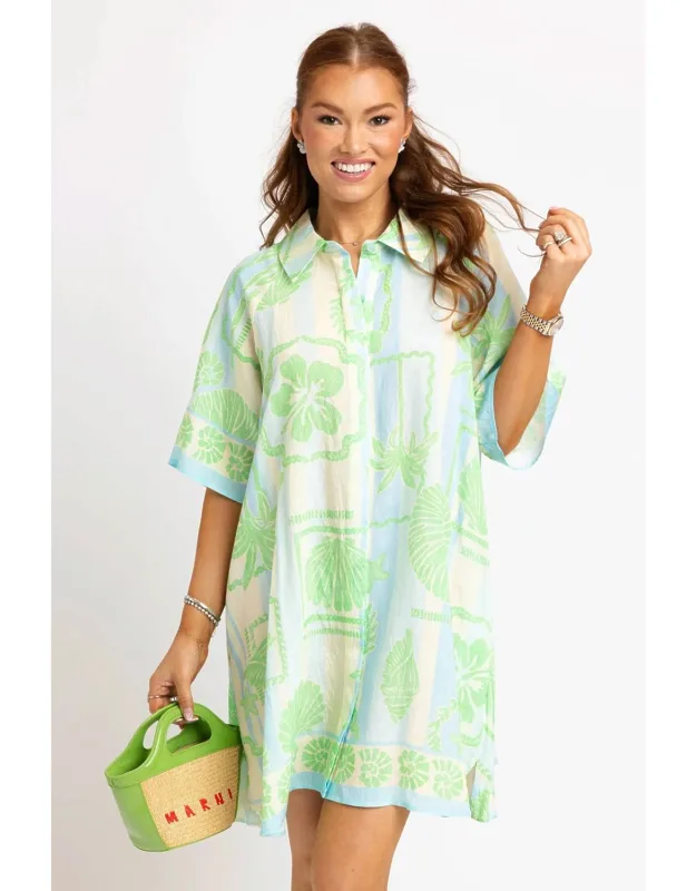 Seashell Stripe Mini Dress