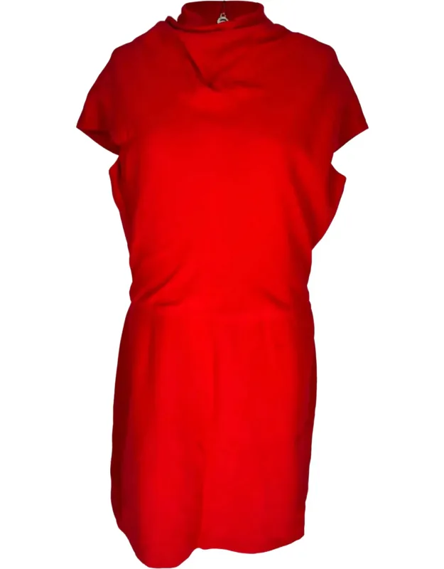 Draped Front-slit Midi Dress