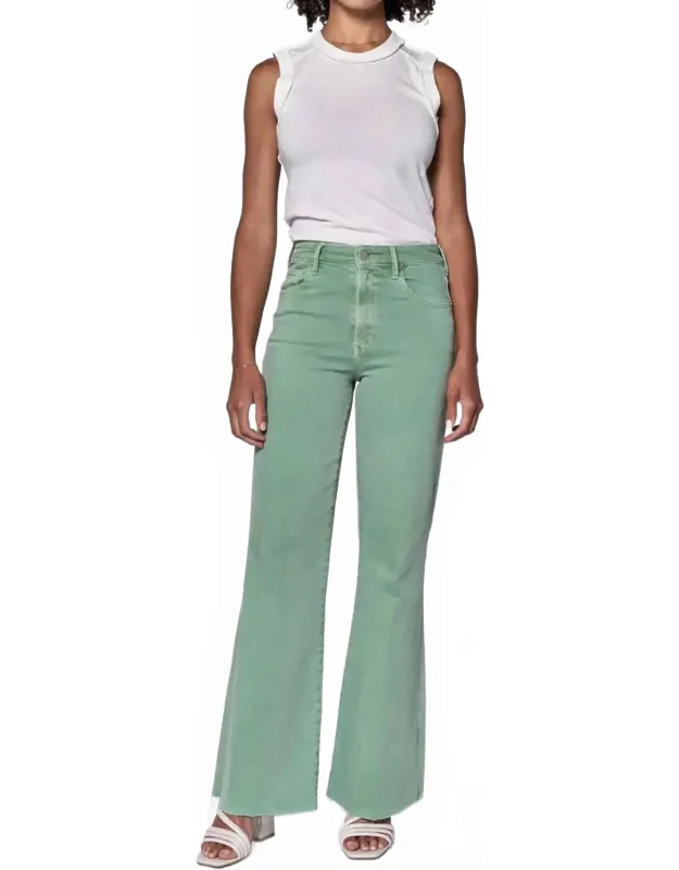 Fiona High Rise Jeans - Flared Leg, Full Cut-off Hem