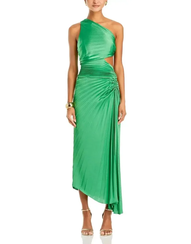 Dahlia One-shoulder Pleated Maxi Dress