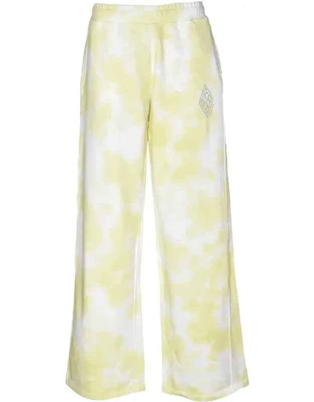 Wide-leg Tracksuit Trousers With Tie-dye Pattern And Elastic Waistband
