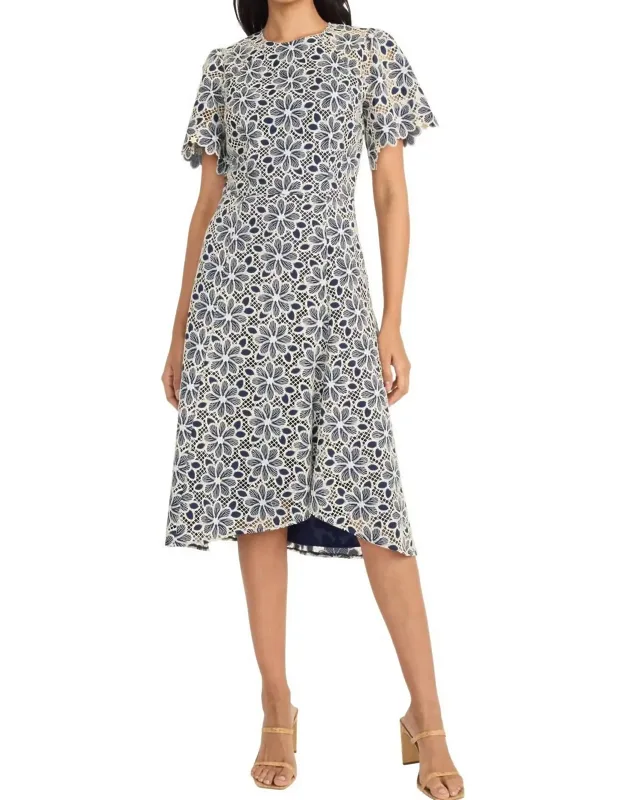 Eyelet Lace Short Sleeve Dress