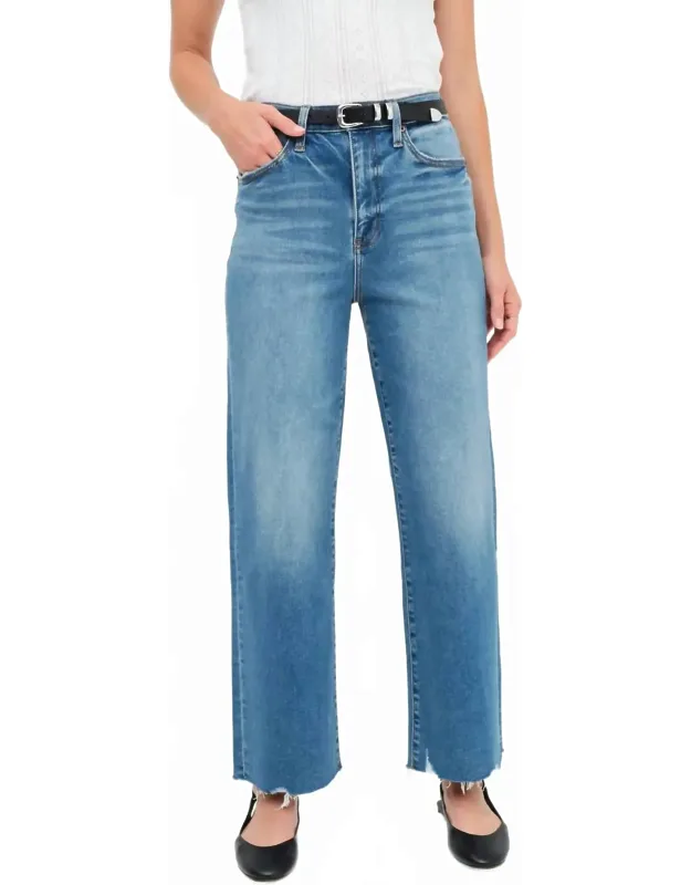 Pleaser High Rise Wide Ankle Jeans With Flattering Silhouette And Hug Denim Flexibility