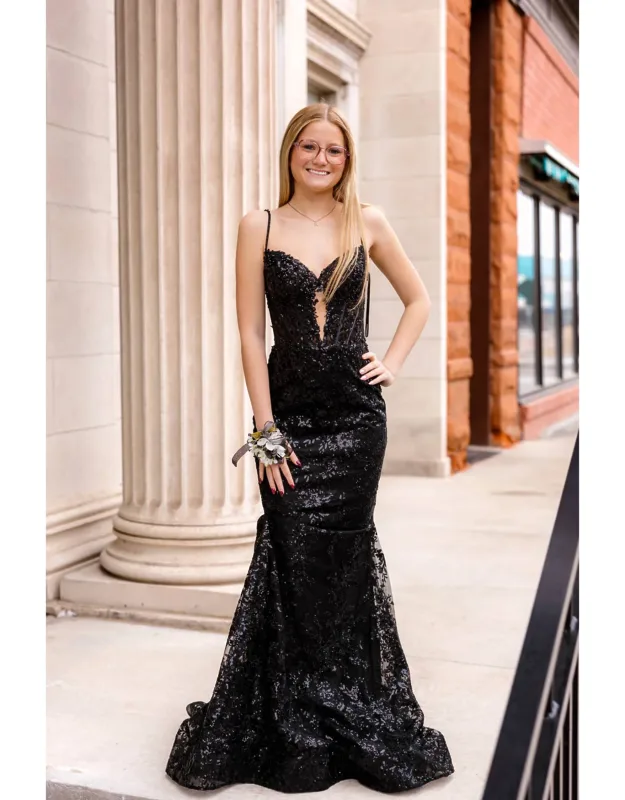 Lace And Sequin Mermaid Prom Dress