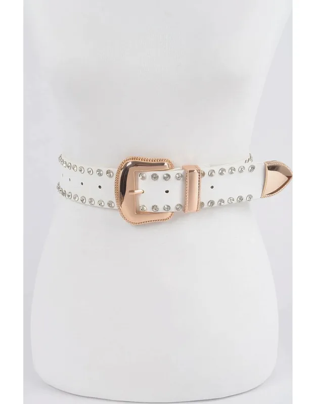 Rhinestone Trimmed Multi Metal Belt