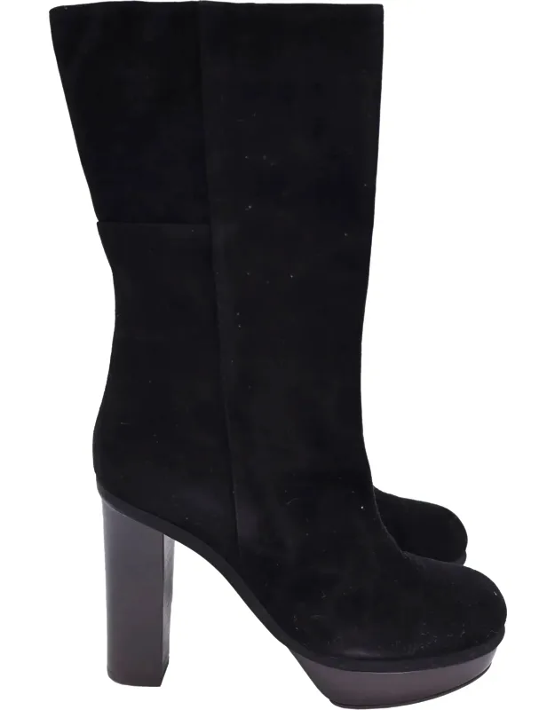 Mid Calf Heeled Boots
