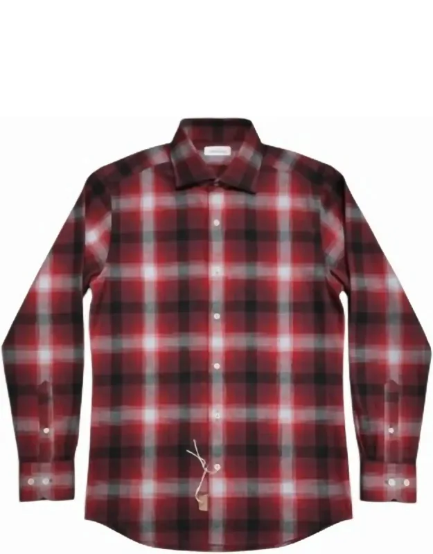 Long Sleeve Plaid Collared Shirt