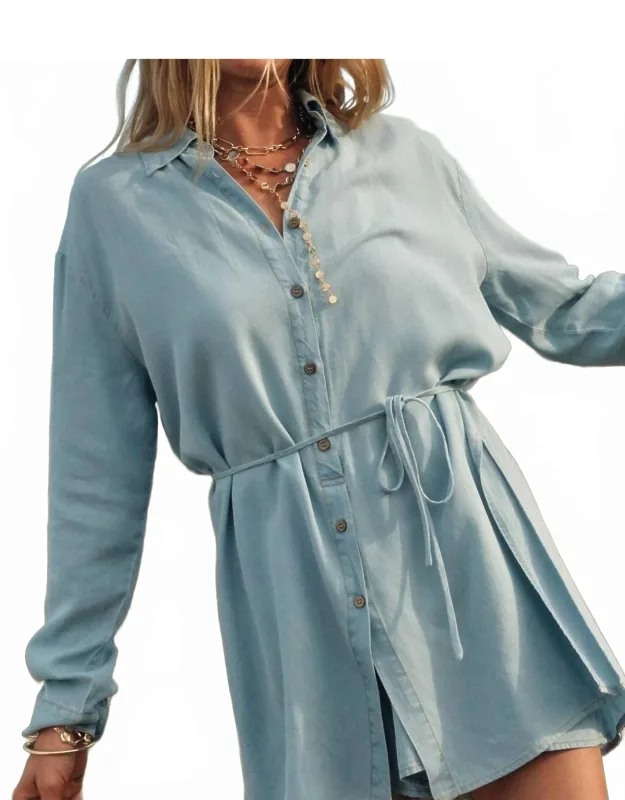 Belted Button-up Shirt Romper