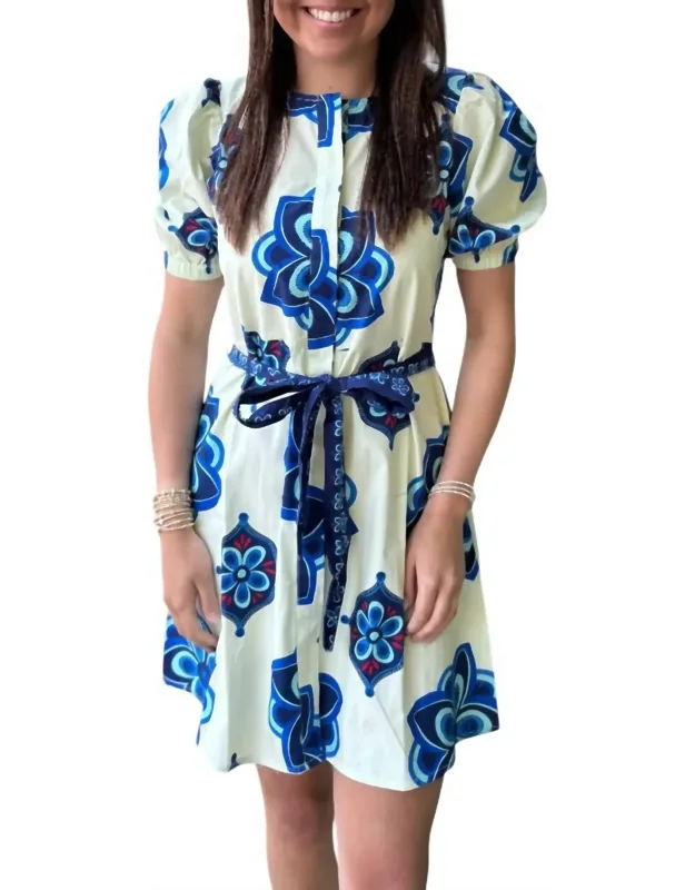 Geometric Floral Mini Dress