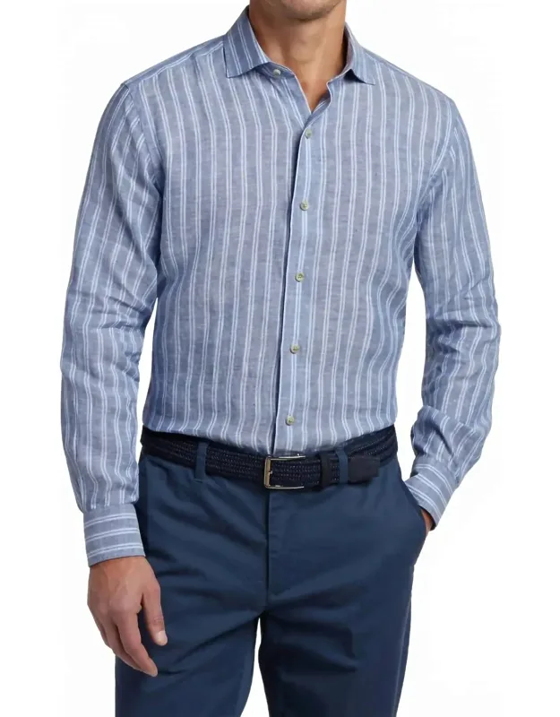 Linen Stripe Sport Shirt