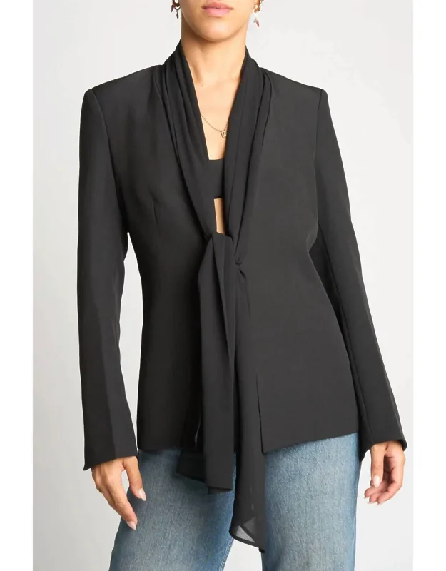Scarf Tie Front Blazer