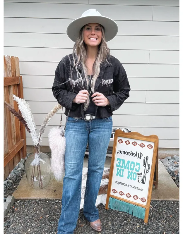 Corduroy Rhinestone Jacket