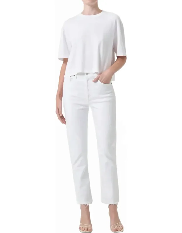 Riley High Rise Straight Cropped Jeans