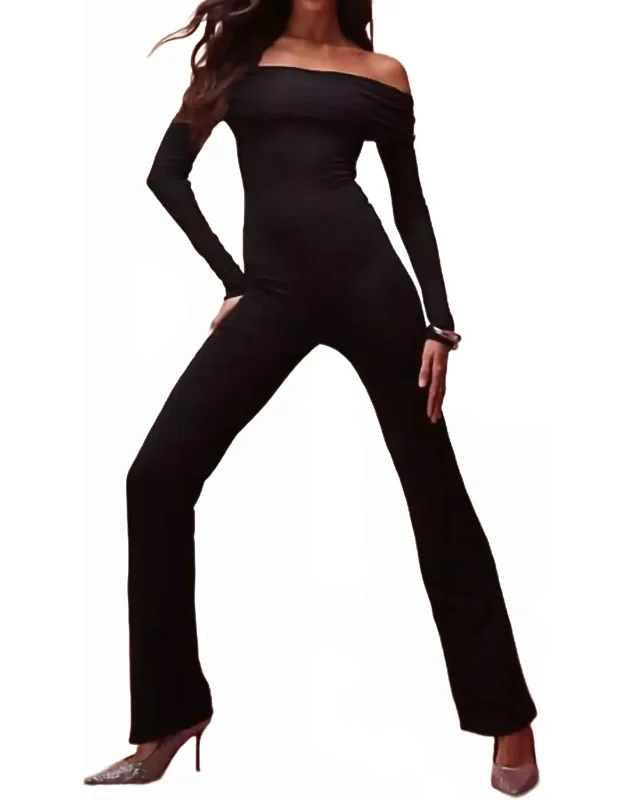 Modal Off Shoulder Ruched Jumpsuit