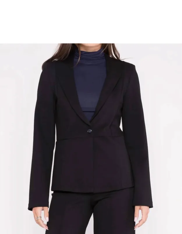 Ponte Knit Fitted Blazer