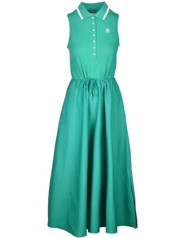 Polo-collar Flared Dress