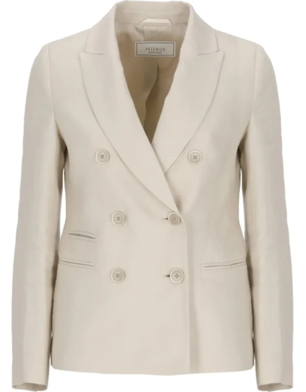 Linen Double-breasted Blazer