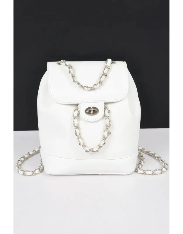 Faux Leather Flap Backpack