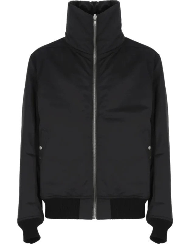 Rain Bomber Jacket With High Neck And Functional Pockets