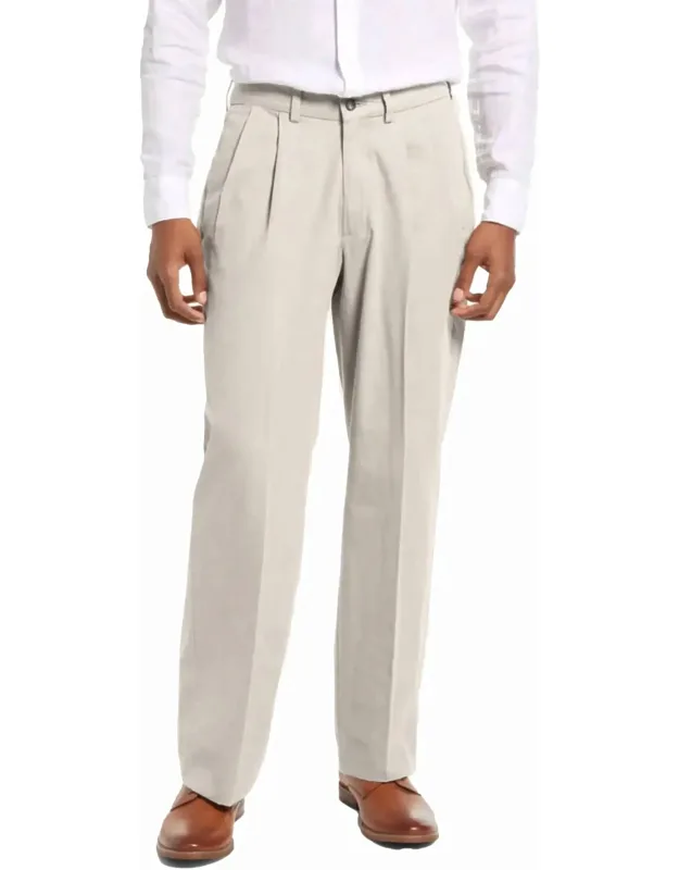 Double Reverse Pleat Washed Poplin Pants