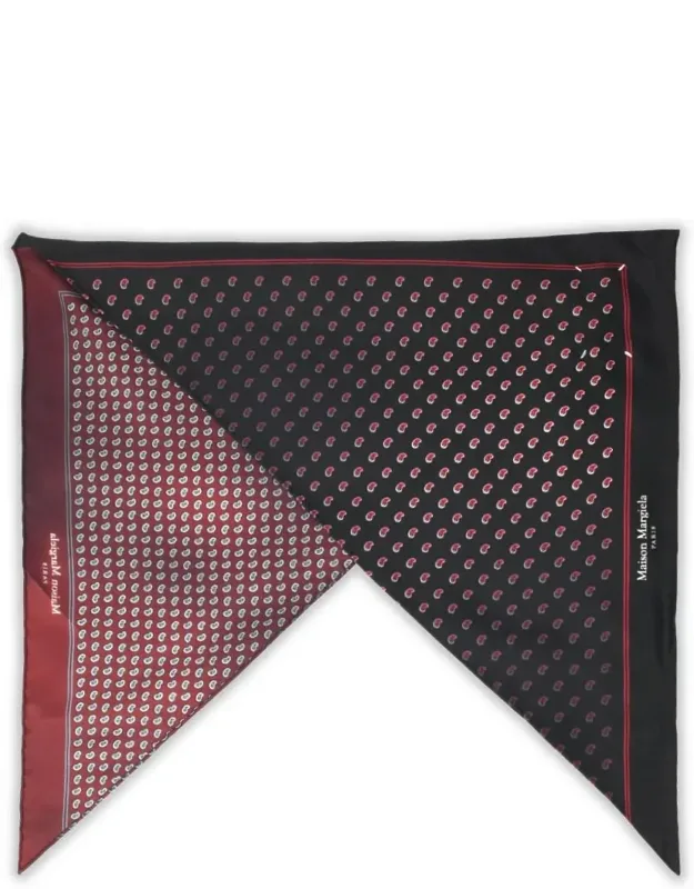 Two-tone Mirrored Pattern Silk Scarf