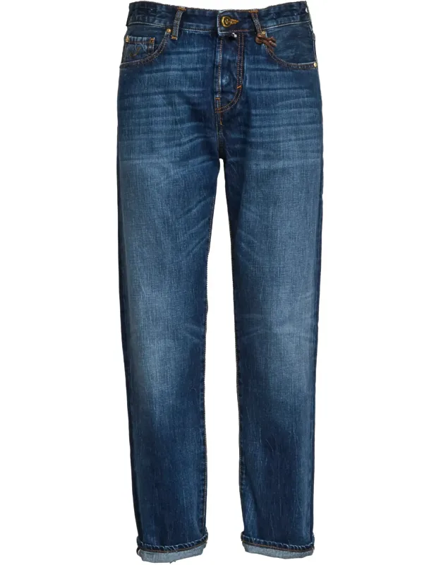 Vintage Wash Straight Jeans