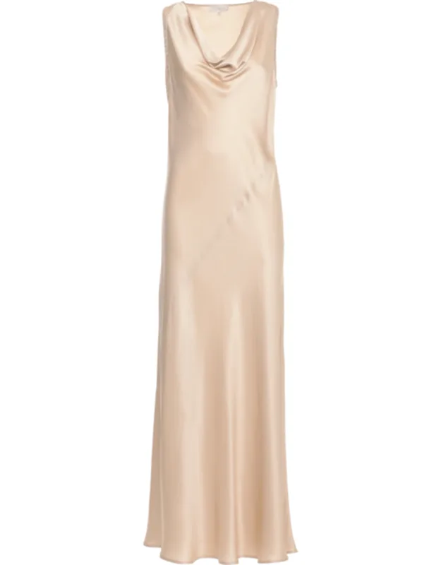 Sleeveless Silk Blend Maxi Dress With Sequin Details