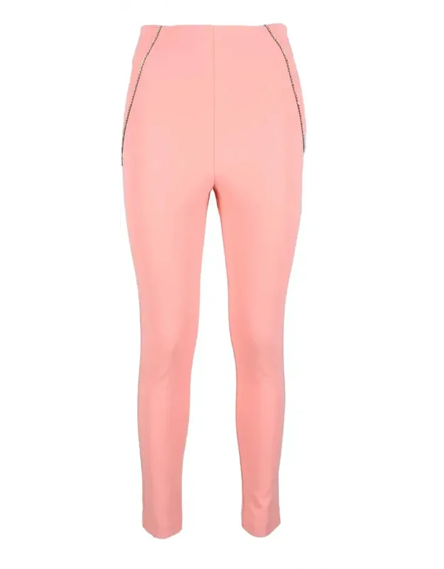 Cropped Trousers With Tapered Silhouette And Piping Details