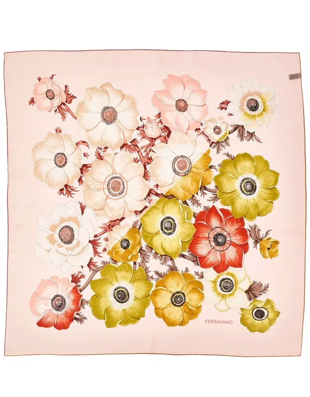 Anemone Print Silk Scarf