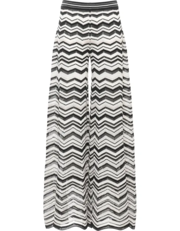 Lurex Geometric Straight-leg Pants
