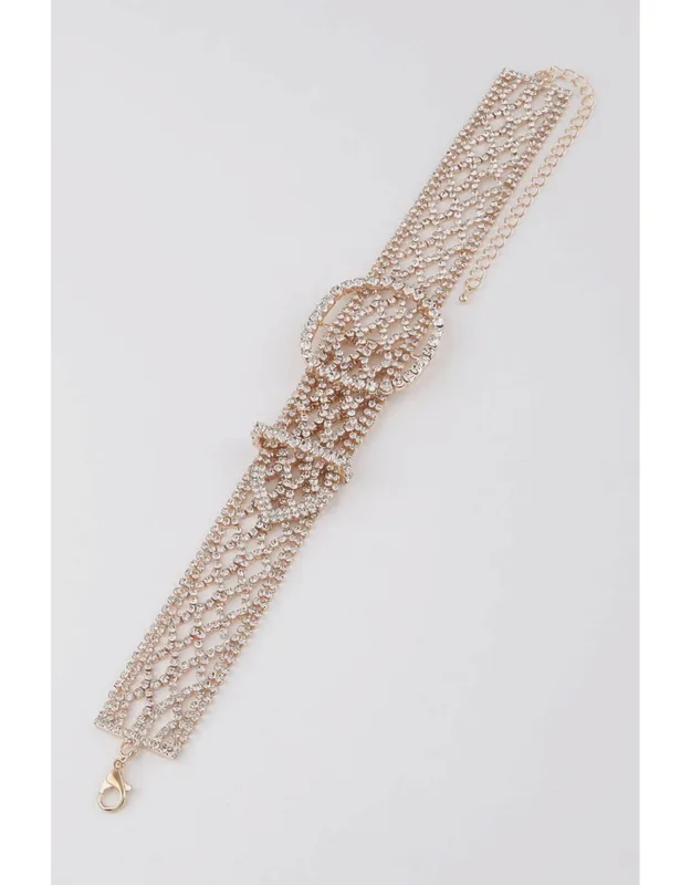 Diamond Belt Choker Necklace With Lightweight Construction And Bold Silhouette