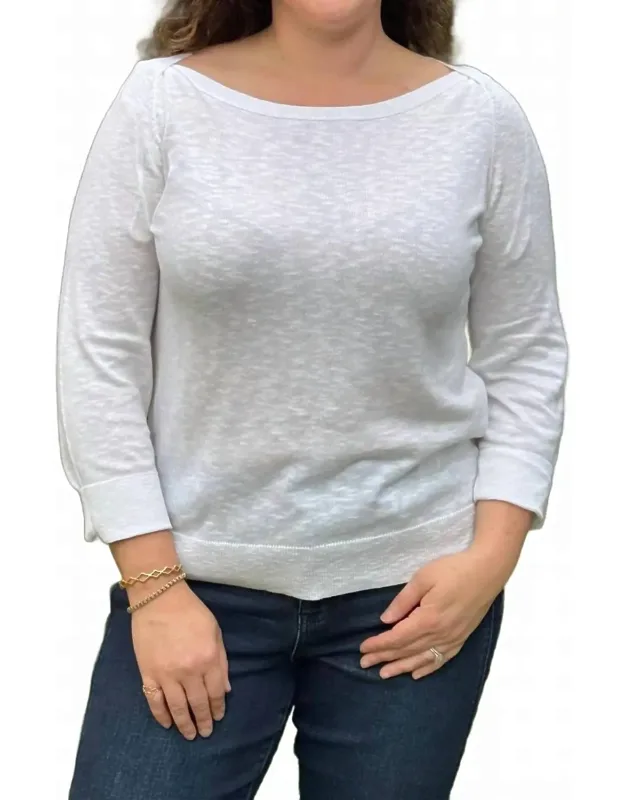 Breton Three Quarter Sleeve Knit Shirt