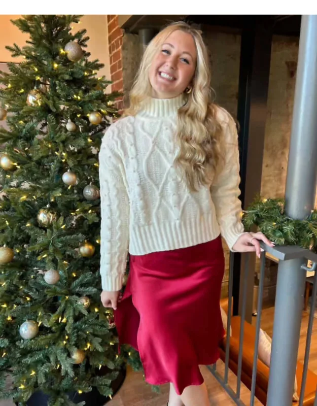 Savannah Satin Midi Skirt