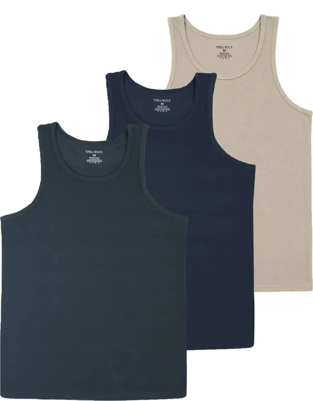 Micro Waffle Knit Heavyweight Sleeveless Tank Top - 3 Pack