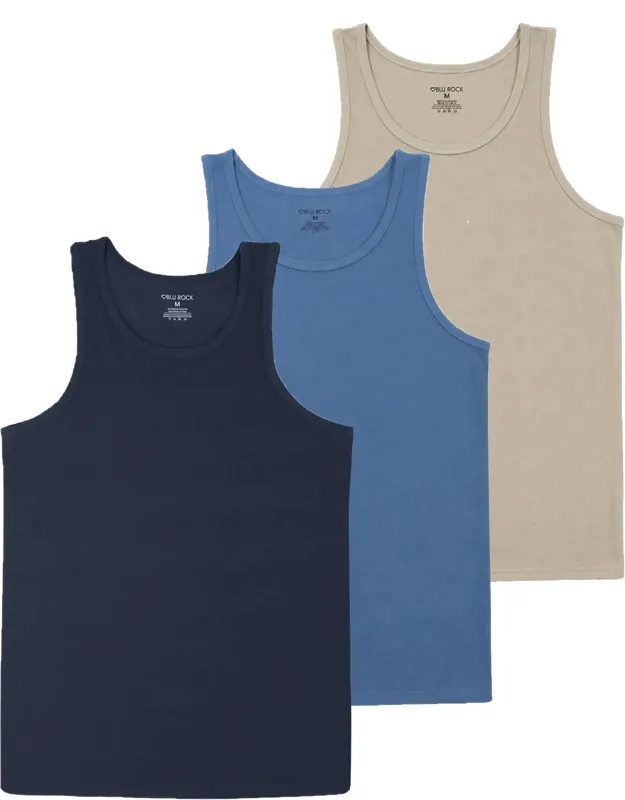 Micro Waffle Knit Heavyweight Sleeveless Tank Top - 3 Pack