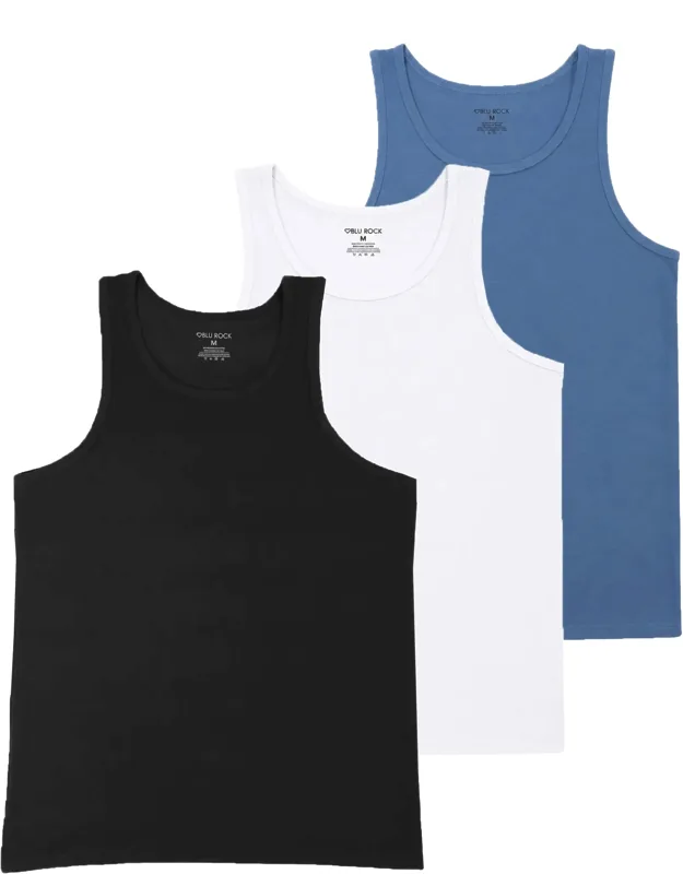 Micro Waffle Knit Heavyweight Sleeveless Tank Top - 3 Pack
