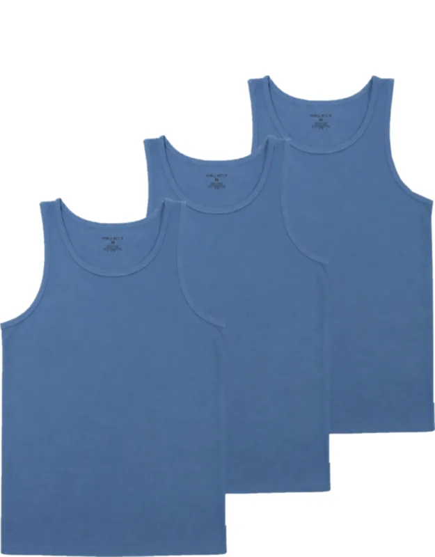Micro Waffle Knit Heavyweight Sleeveless Tank Top - 3 Pack