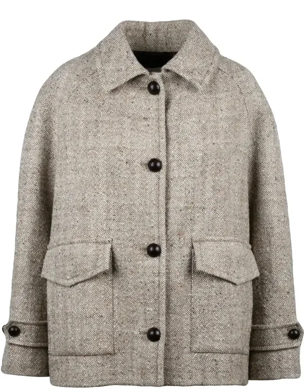Virgin Wool-blend Short Coat
