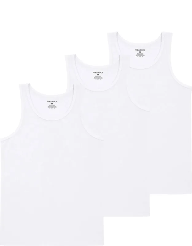 Micro Waffle Knit Heavyweight Sleeveless Tank Top - 3 Pack