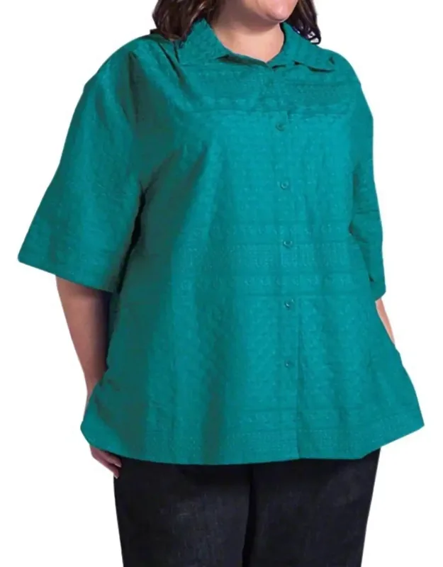 Cotton Short Sleeve Peony Shirt