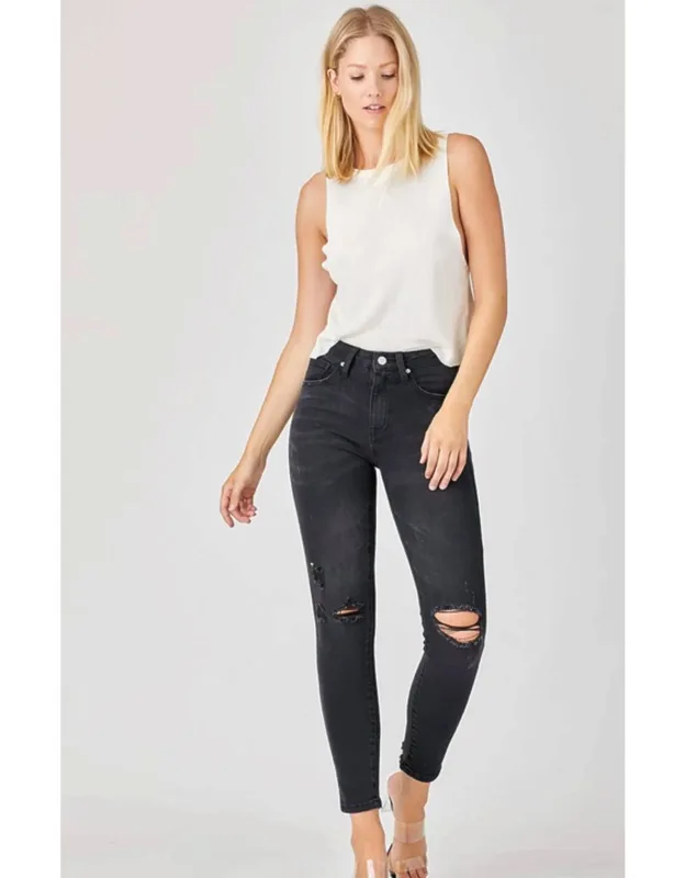 Distressed Vintage Mid Rise Skinny Jeans