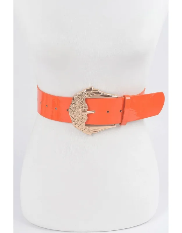 Metal Buckle Enamel Belt - Durable Lightweight Accessory