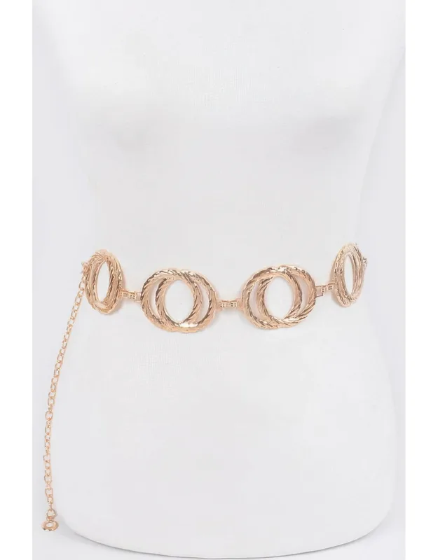 Melted Double Rings Chain Belt