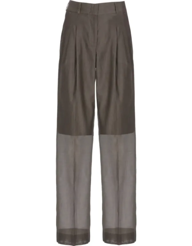 Cotton-silk Straight-leg Pants