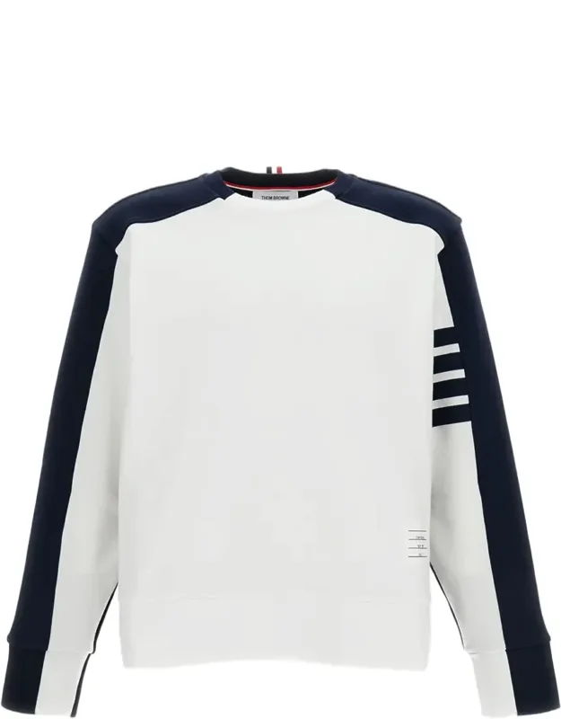 Cotton 4-bar Crewneck Sweatshirt