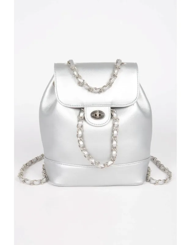 Faux Leather Flap Backpack